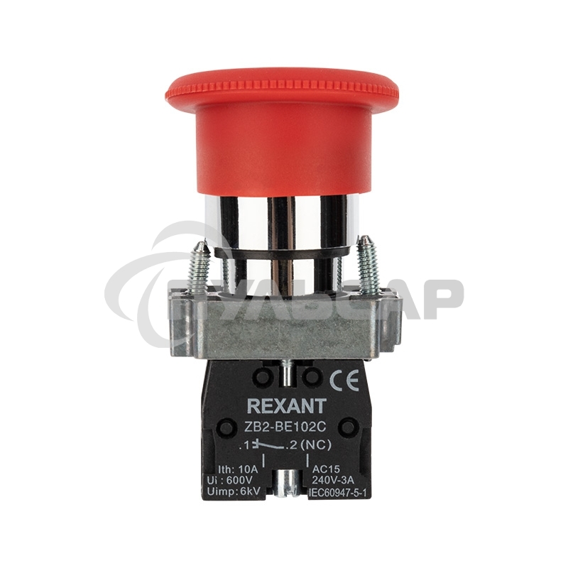 Кнопка XB2-BS поворотная красная грибок NC Rexant