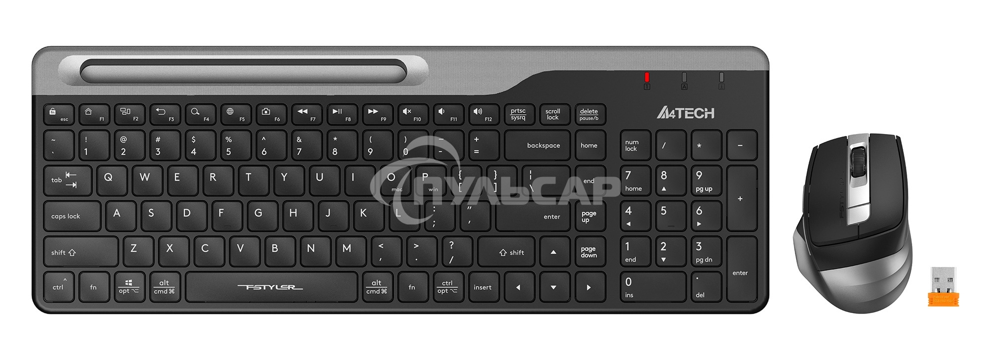 Комплект клавиатура + мышь A4Tech Fstyler FB2535C клав:черный/серый мышь:черный/серый USB беспроводная Bluetooth/Радио slim
