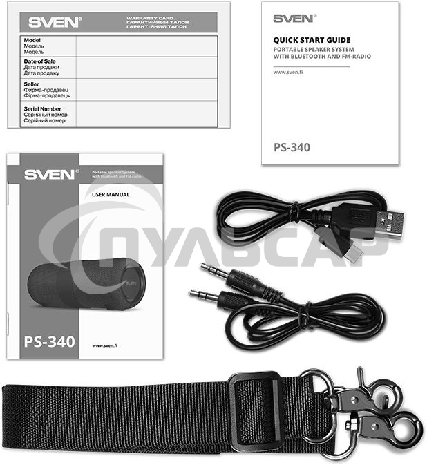 Мобильные колонки Sven PS-340 2.0 черный