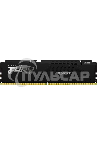 Оперативная память Kingston Fury Beast, DDR5, 16Gb (1x16Gb), 6000MHz, CL30, DIMM, с радиатором, черный