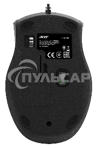 Мышь проводная Acer OMW020 черный, 1600 dpi, USB, кнопки - 4