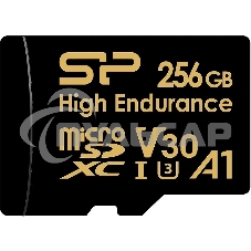 Флеш карта microSD 256Gb Silicon Power microSDHC Class 10 UHS-I A1 V30 U3 (SD адаптер) 100Mb/s