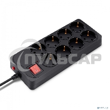 Сетевой фильтр Buro 800SH-3-B 3м (8 розеток) черный (коробка)