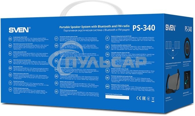 Мобильные колонки Sven PS-340 2.0 черный