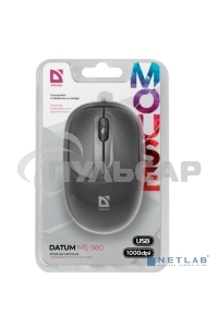 Мышь проводная Defender Datum MS-980 черный, 1000 dpi, USB, кнопки - 3