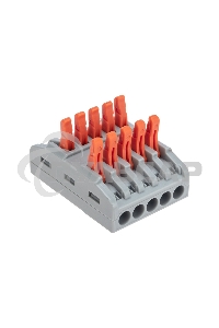 Клемма Rexant СМК 222-425 проходная 5 полюсов (0,08-4мм²), серая (30 шт/уп)