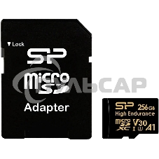 Флеш карта microSD 256Gb Silicon Power microSDHC Class 10 UHS-I A1 V30 U3 (SD адаптер) 100Mb/s