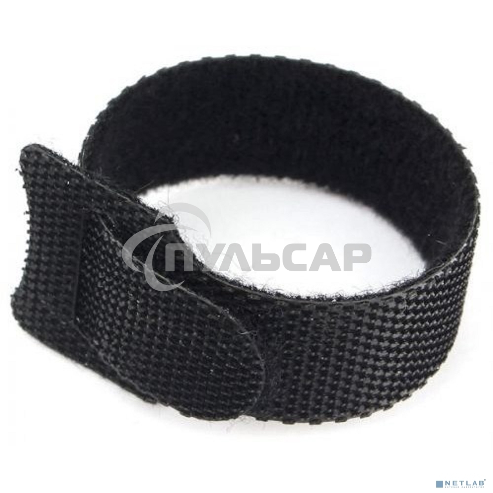 Хомуты-липучки на основе ленты Velcro VT-200x11BK 200 x 11 мм, черные (12 шт.)