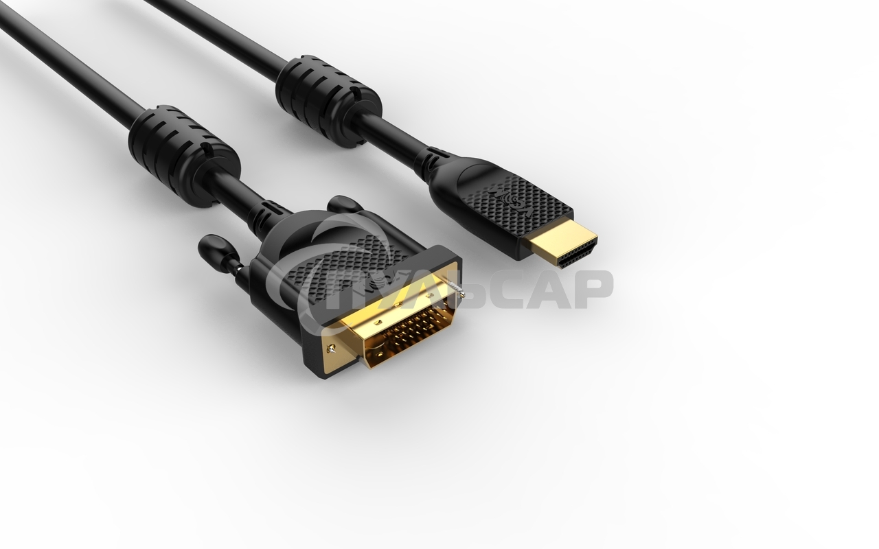 Кабель HDMI AM/DVI(24+1)M, 5м, CU, 1080P@60Hz, 2F, VCOM <CG484GD-5M>