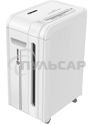 Шредер New United Etalon ET-18M Force белый (секр.P-5)/перекрестный/18лист./34лтр./скрепки/скобы/пл.карты/CD