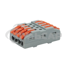 Клемма Rexant СМК 222-424 проходная 4 полюса (0,08-4мм²), серая (25 шт/уп)