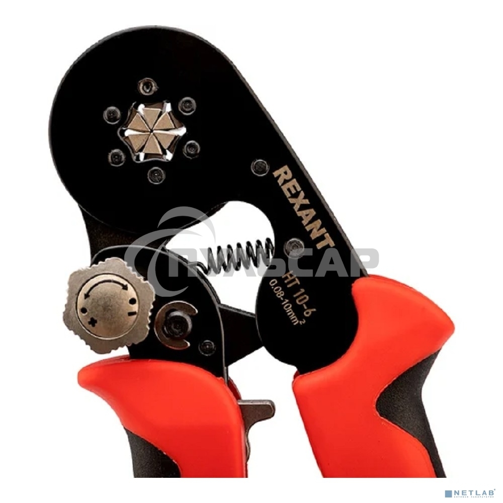 Кримпер HT 10-6 для обжима штыревых наконечников 0.08-10.0 мм  с регулятором прижимного усилия 12-3210-1 Rexant