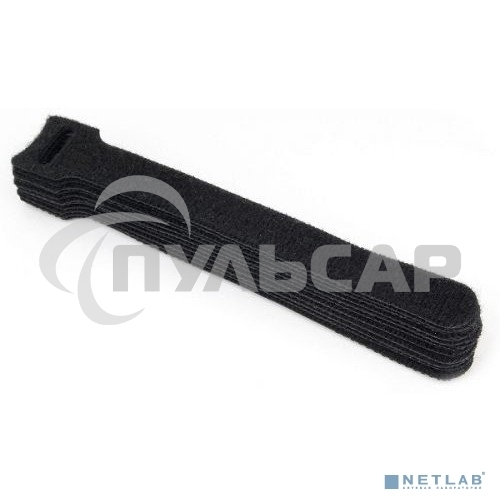 Хомуты-липучки на основе ленты Velcro VT-200x11BK 200 x 11 мм, черные (12 шт.)