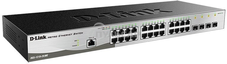 Коммутатор D-Link DGS-1210-28/ME/B1A PROJ Управляемый коммутатор 2 уровня с 24 портами 10/100/1000Base-T и 4 портами 1000Base-X SFP