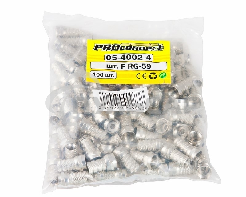 F-разъем RG-59, L=19 мм, цинк PROconnect