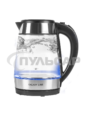 Чайник электрический Galaxy Line GL 0558, черный, стекло, 2200 Вт, 1,7 л