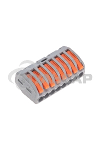 Универсальная клемма Rexant СМК 222-418, 8-проводная серая 0,08-2,5/4мм² (20 шт/уп)