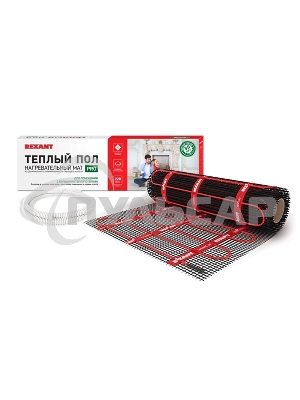 Теплый пол (нагревательный мат) Rexant PRO (RNX -1,0-220 площадь1,0 м² (0,5х2.0 м)), 220 Вт, двухжильный с экраном