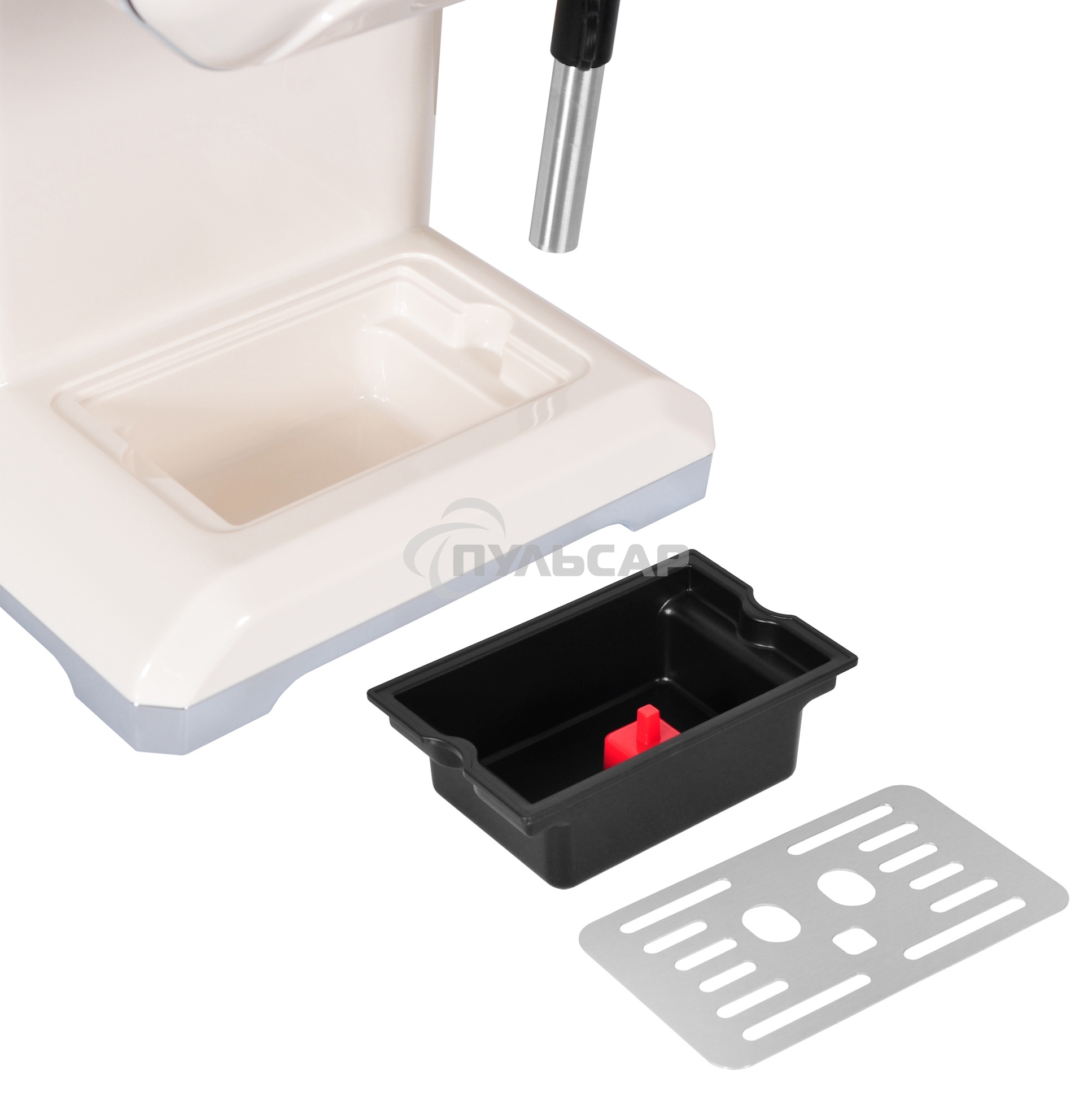 Кофеварка рожковая Hyundai HEM-5300 бежевый/серебристый, исп. кофе - молотый, 1.5 л, 850 Вт, 20 бар