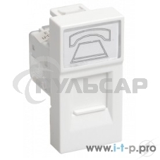 Розетка телефонная RJ-11 Iek (CKK-40D-RT1-K01) РКФ-10-00-П кат.3 (на 1 модуль) ПРАЙМЕР белая