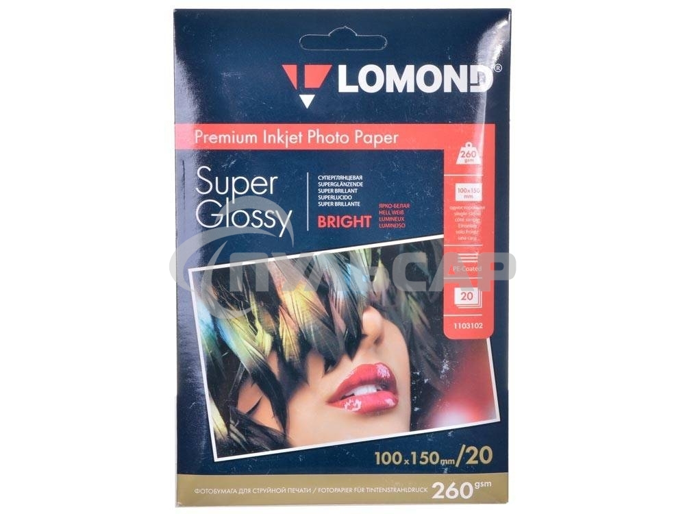 Фотобумага Lomond 1103102 10x15/260г/м2/20л./белый высокоглянцевое для струйной печати