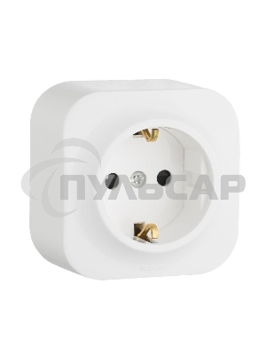 Розетка 1-м ОП Quteo 16А с заземл. белый  Leg 782211