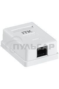 Настенная информационная розетка RJ45 8P8C, кат.5Е, UTP, 1-порт, белая 