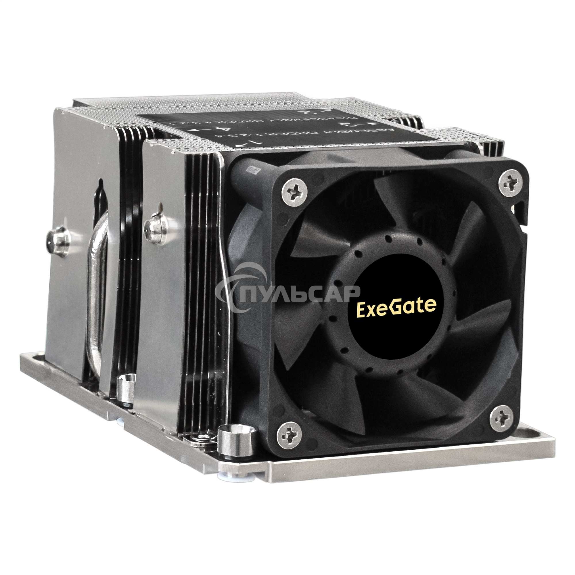 Кулер для процессора ExeGate ESNK-P0068APS4.PWM.2U.3647.Cu серебристый/черный, 60 мм, алюминий/медь, 6800 об/мин, 52 дБ, 4 pin, 205 Вт, 64.5 мм