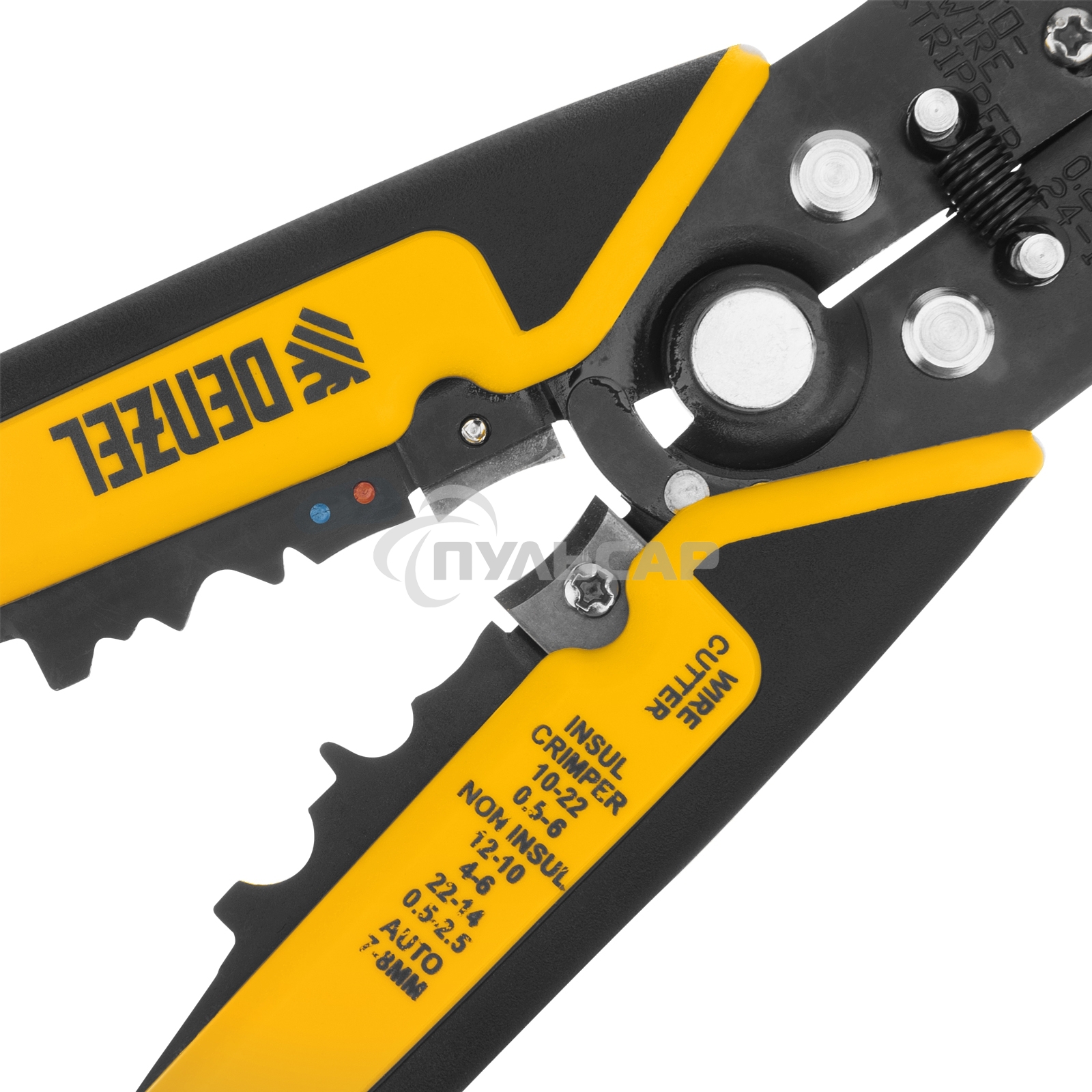 Щипцы для зачистки электропроводов 0,2-6 мм2, функция обрезания проводов  Denzel