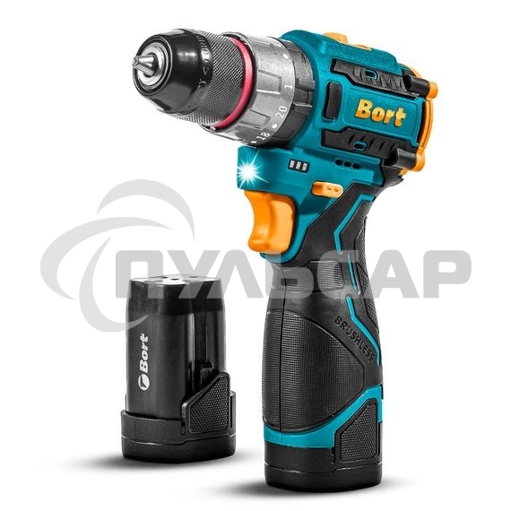 Дрель-шуруповерт Bort BAB-16U, Аккумуляторная, 16.8В, 2 АКБ, Кейс