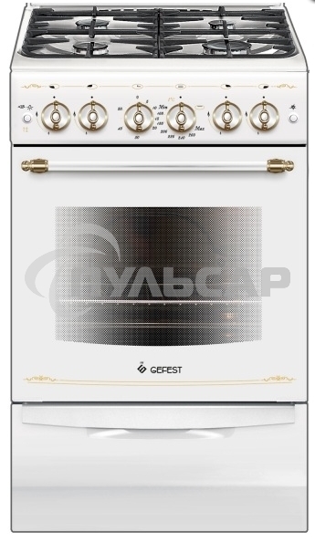 Плита газовая Gefest ПГ 5100-02 0181 белый, конфорок 4 шт, духовка 52 л, 50 см x 85 см x 58.5 см