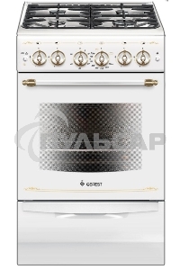 Плита газовая Gefest ПГ 5100-02 0181 белый, конфорок 4 шт, духовка 52 л, 50 см x 85 см x 58.5 см