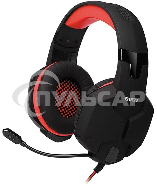 Игровые стереонаушники с микрофоном SVEN AP-G988MV, черный-красный Игровые стереонаушники с микрофоном SVEN AP-G988MV, черный-красный