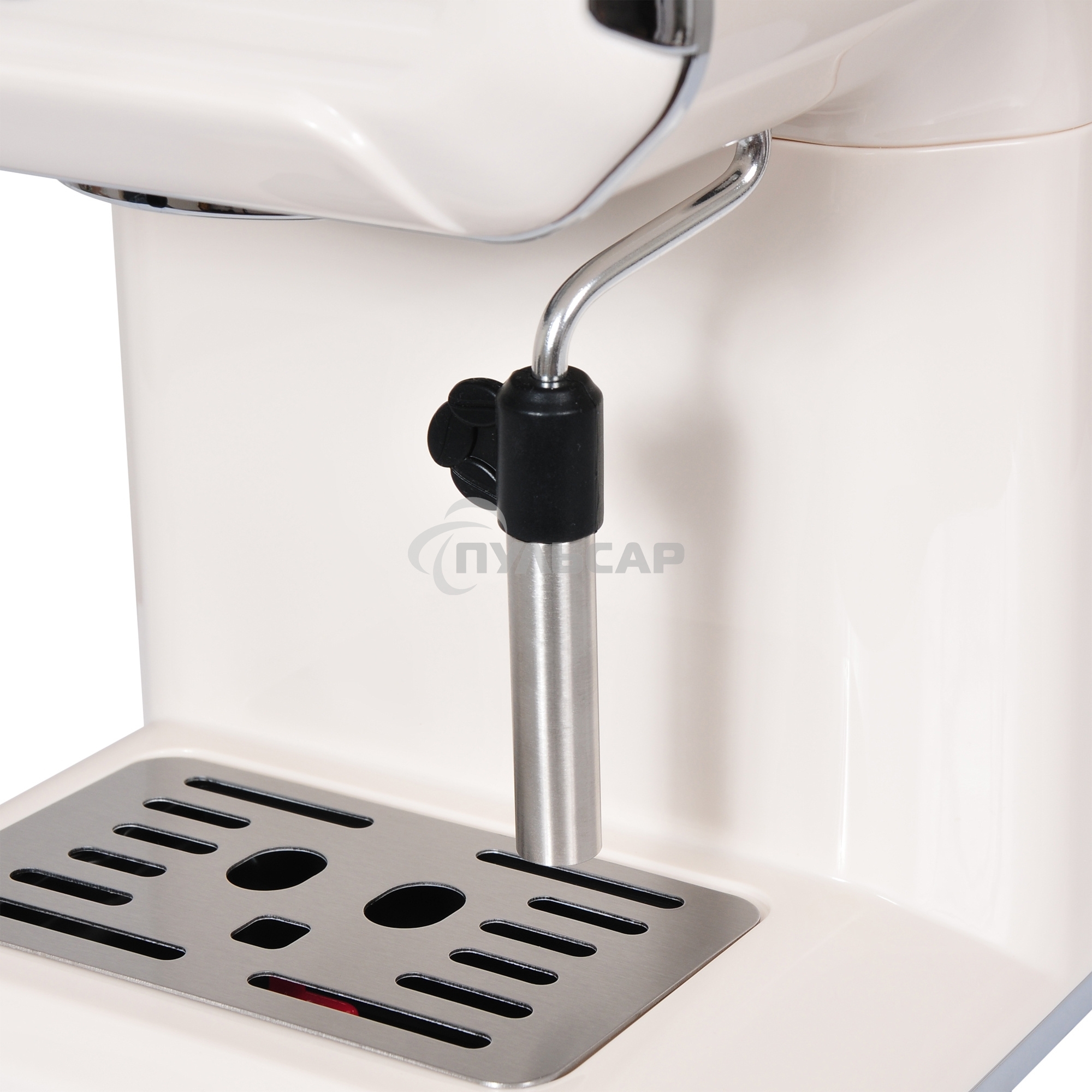 Кофеварка рожковая Hyundai HEM-5300 бежевый/серебристый, исп. кофе - молотый, 1.5 л, 850 Вт, 20 бар