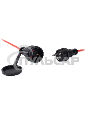 Удлинитель силовой Starwind ST-PS1.20/R-16 3x1.0кв.мм 1розет. 20м ПВС 16A без катушки красный