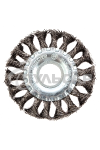 Щетка Matrix для УШМ 100 мм, посадка 22,2 мм, плоская, крученая металлическая проволока