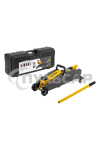 Домкрат гидравлический подкатной Denzel 2т, 135-385 мм, в пласт. кейсе 51231