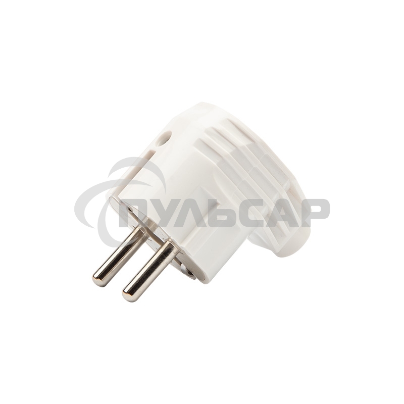 Вилка Евро Rexant угловая с з/к 16А белая