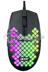 Мышь проводная Acer OMW134 черный, 3200 dpi, USB, кнопки - 6