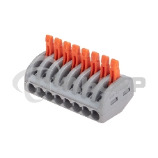 Универсальная клемма Rexant СМК 222-418, 8-проводная серая 0,08-2,5/4мм² (20 шт/уп)