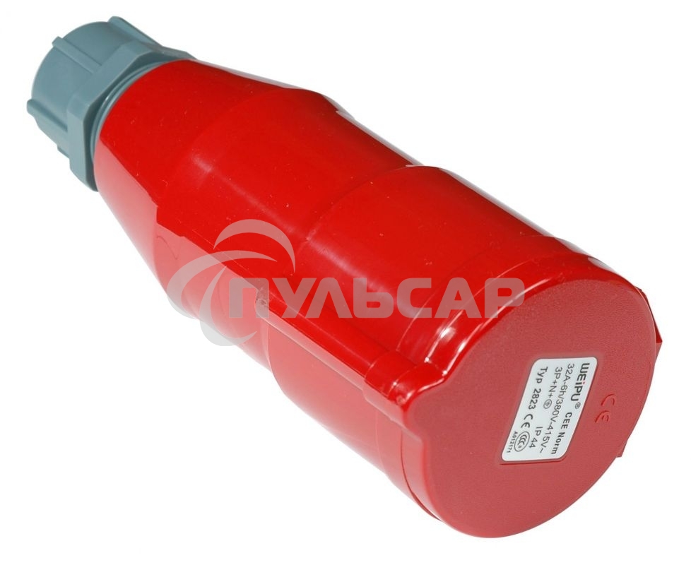 Вилка Lanmaster LAN-IEC-309-32A3P/F трехфазная мама 32A 380V разборная красная