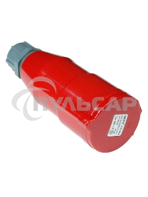 Вилка Lanmaster LAN-IEC-309-32A3P/F трехфазная мама 32A 380V разборная красная