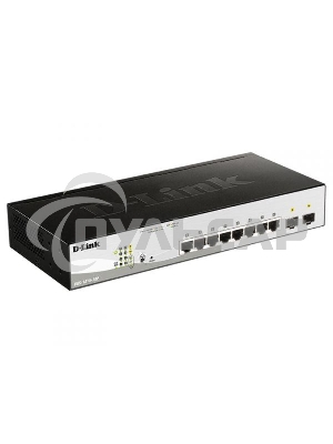 Коммутатор D-Link DGS-1210-10P/ME/B1A Управляемый 2 уровня с 8 портами 10/100/1000Base-T с поддержкой PoE и 2 портами 1000Base-X SFP