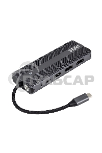 Док-станция HIPER Docking station USB-C HUB 11in1 (1*USB-C 100W PD, 1*HDMI 4K@60Hz, 2*DP 4K@60Hz, 2*USB-A 3.0 (5Gbps data), 1*USB-C 3.0 (5Gbps data), 1*microSD, 1*SD, 1*3.5мм audio, 1*RJ45 Gb)