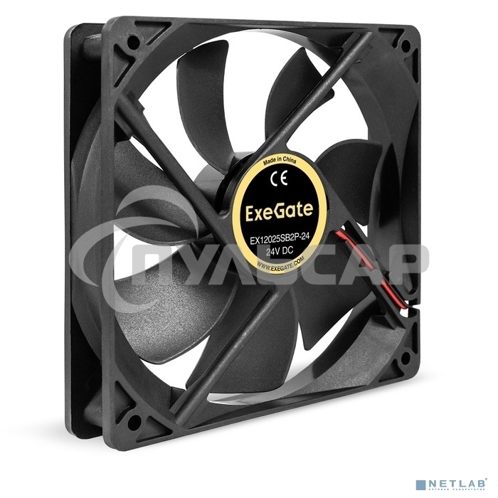Вентилятор для корпуса ExeGate EX12025B2P-24 черный, 120 мм, 2150 об/мин, 35.3 дБ, 2 pin