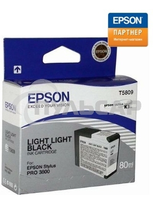 Картридж струйный Epson T5809 (C13T580900) светло-серый (80 мл) для Stylus Pro 3800