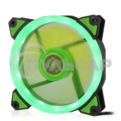Вентилятор для корпуса Crown CMCF-12025S-1232 черный/зеленый, 120 мм, 1650 об/мин, 23 дБ, 3 pin