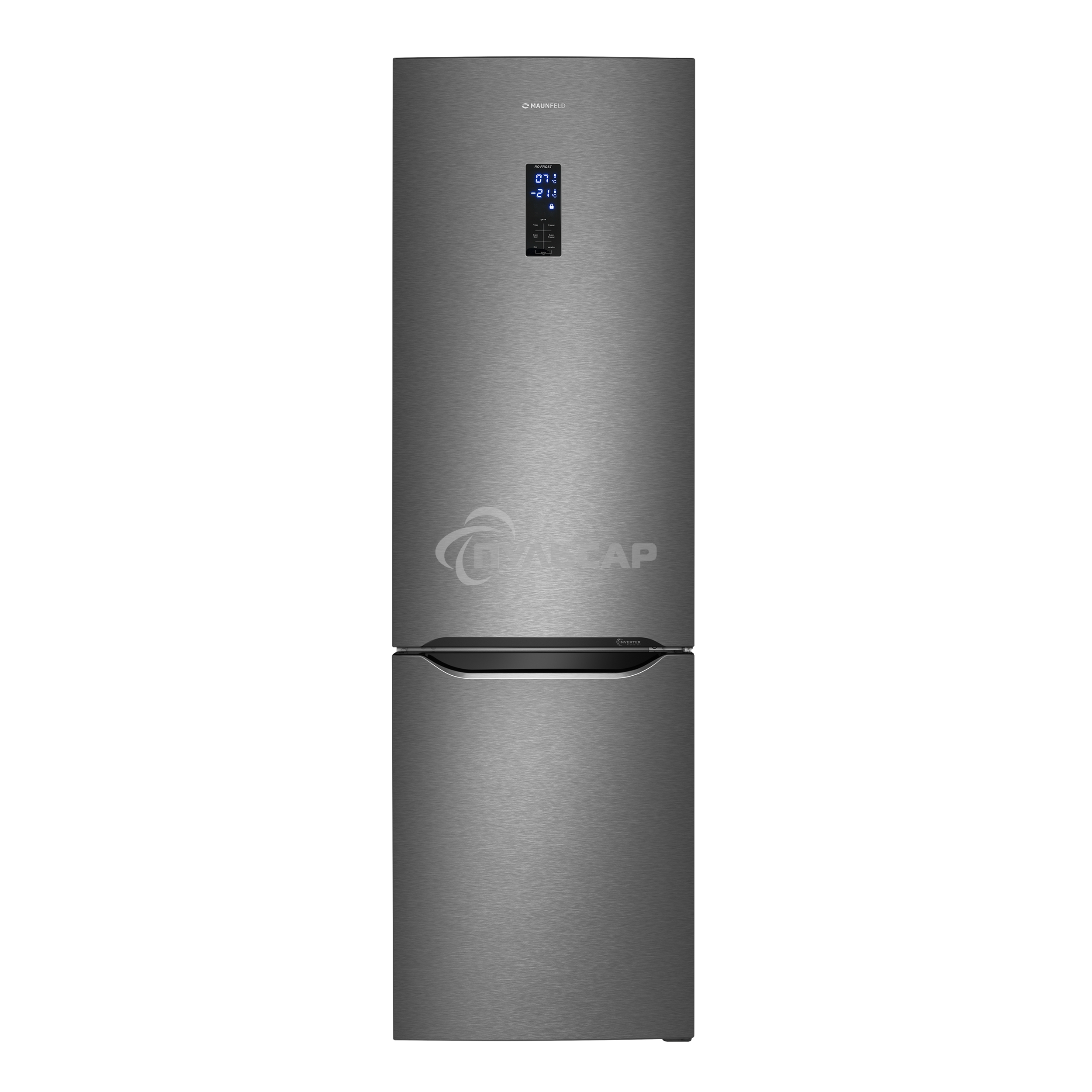 Холодильник Maunfeld MFF195NFIX10 нержавеющая сталь двухкамерный 252/98л морозилка снизу, No Frost