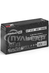 Батарея ExeGate EP234537RUS DT 612/EXG6120 (6V 12Ah) клеммы F1