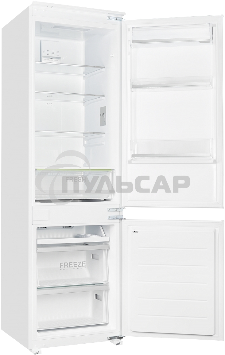 Встраиваемый холодильник Kuppersberg NBM 17863, Габариты(ВхШхГ):178.5x54x54,5; Перенавешиваемые двери, Класс энергопотребления А++ (222 кВт/ч), No-frost, 182л/59л, Уровень шума: 41 Дб